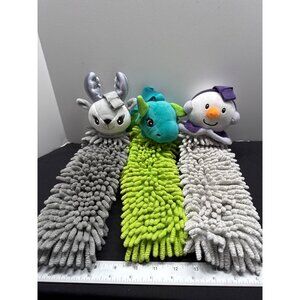 Norwex Kids Chenille Pet To Dry Hand Towels Snowman/Reindeer/Dragon Novelty Desi